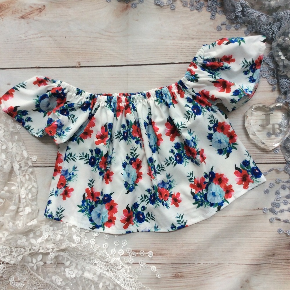 Boutique Girls Floral Crop Top